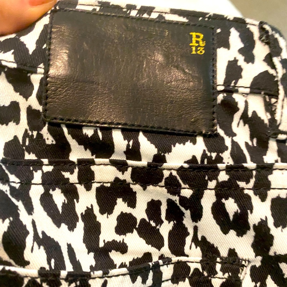 R13 straight leg animal print NWT denim